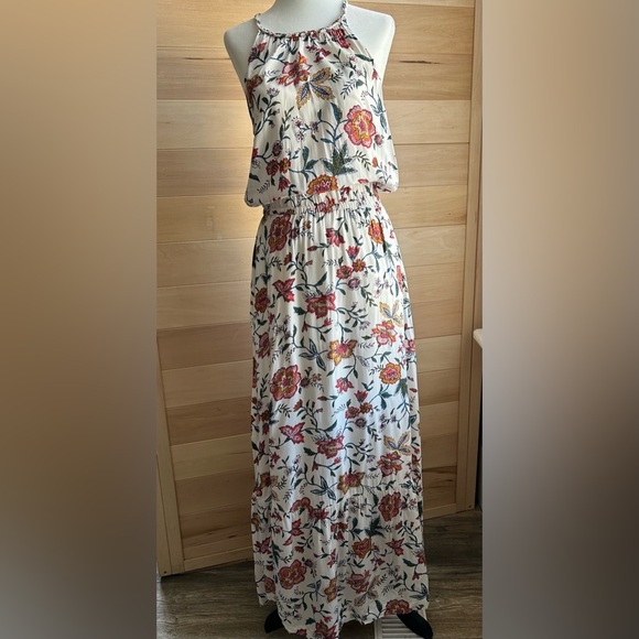 Old Navy Maxi  Size small Floral Elastic waist Halter top Lightweight Summer - Picture 13 of 13